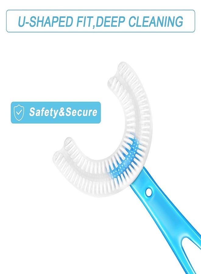 DealFry U-Shaped Manual Toothbrush 360° Oral Teeth Cleaning Tools Teeth Dental Care Hand-Held Version For 1-6 Years Children Infant (Blue) - Image 5